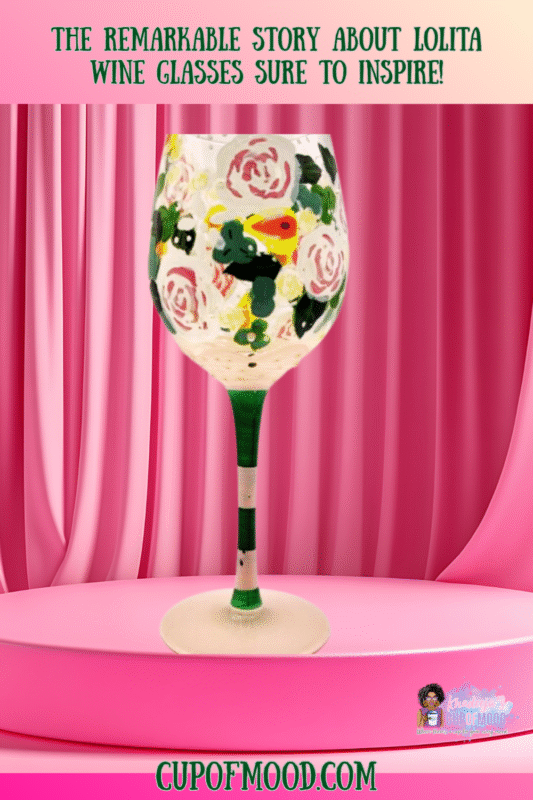This Lolita Bridal Bouquet Wine Glass with Recipe is the perfect #cupofmood for a soon to be bride who is also a fan of fabulous Lolita wine glasses.