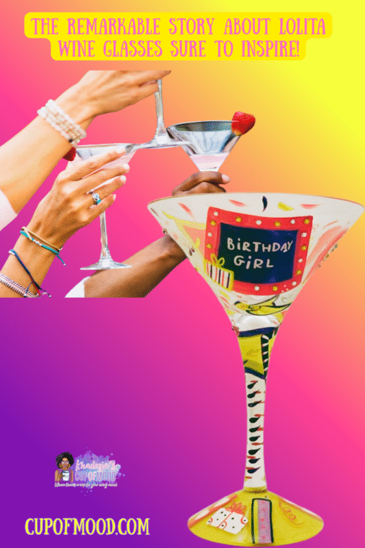 This Lolita Birthday Girl Martini Glass with Recipe is the perfect #cupofmood for fans of fabulous Lolita martini and wine glasses.
