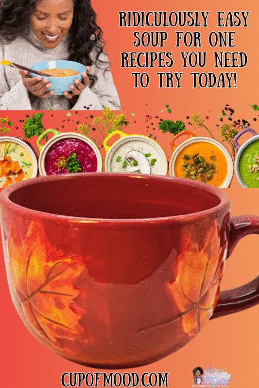 CupofMood stoneware soup mug filled with hearty homemade soup