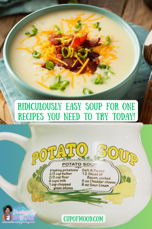 Dive into the heartwarming world of comfort food with our vintage Potato Soup Recipe Mug. It’s the perfect #cupofmood and a classic recipe!