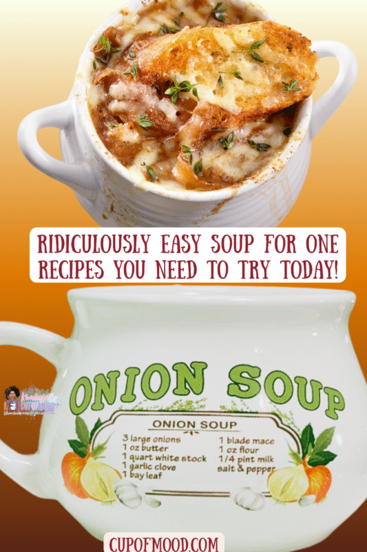 Dive into the heartwarming world of comfort food with our vintage Onion Soup Recipe Mug. It’s the perfect #cupofmood and a classic recipe!