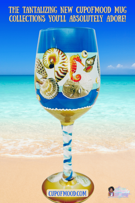 The Beach Scene Seashells Wine Glass is the perfect#cupofmood to bring the calming vibes of the shoreline straight to your sipping experience.