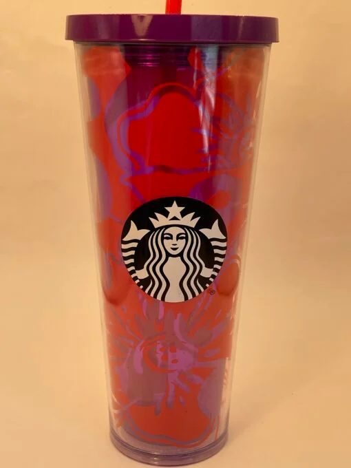 Elevate your hydration game with the vibrant Starbucks Purple Red Hibiscus Tumbler!  It’s the perfect #cupofmood that adds a splash of color to any occasion.