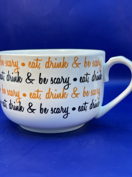 Get ready to stir up some spooky vibes with our Eat Drink Scary Soup Mug for Halloween. It’s the perfect #cupofmood to sip your favorite wicked concoctions.
