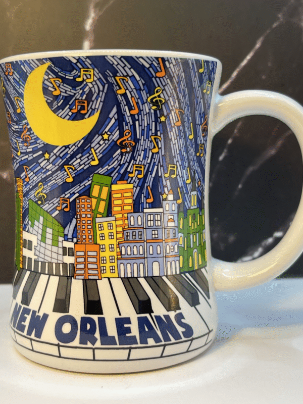 Start your mornings with a dash of jazz and Southern charm with this New Orleans Piano Music Skyline Mug! It’s the perfect Crescent City #cupofmood.