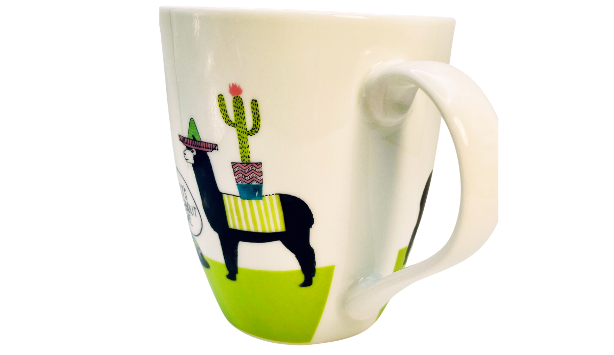 Pfaltzgraff taco llama mug with sombrero llama cactus and colorful Southwestern design
