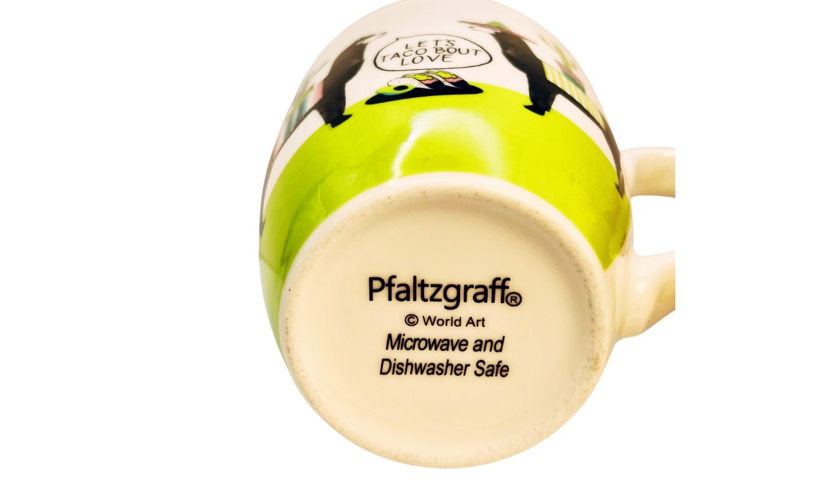 Pfaltzgraff Let's Taco 'Bout Love llama mug bottom stamp World Art