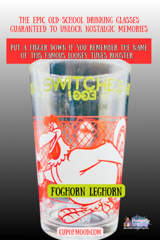 Foghorn Leghorn Jelly Jar Glass – 1974 cartoon jelly jar featuring Foghorn.