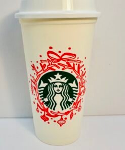 Starbucks 2012 red wreath reusable cup
