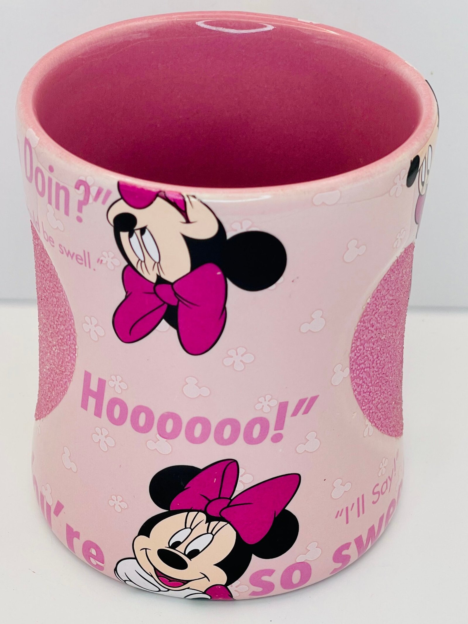 Disney Parks Minnie Mouse Glitter Mug front view