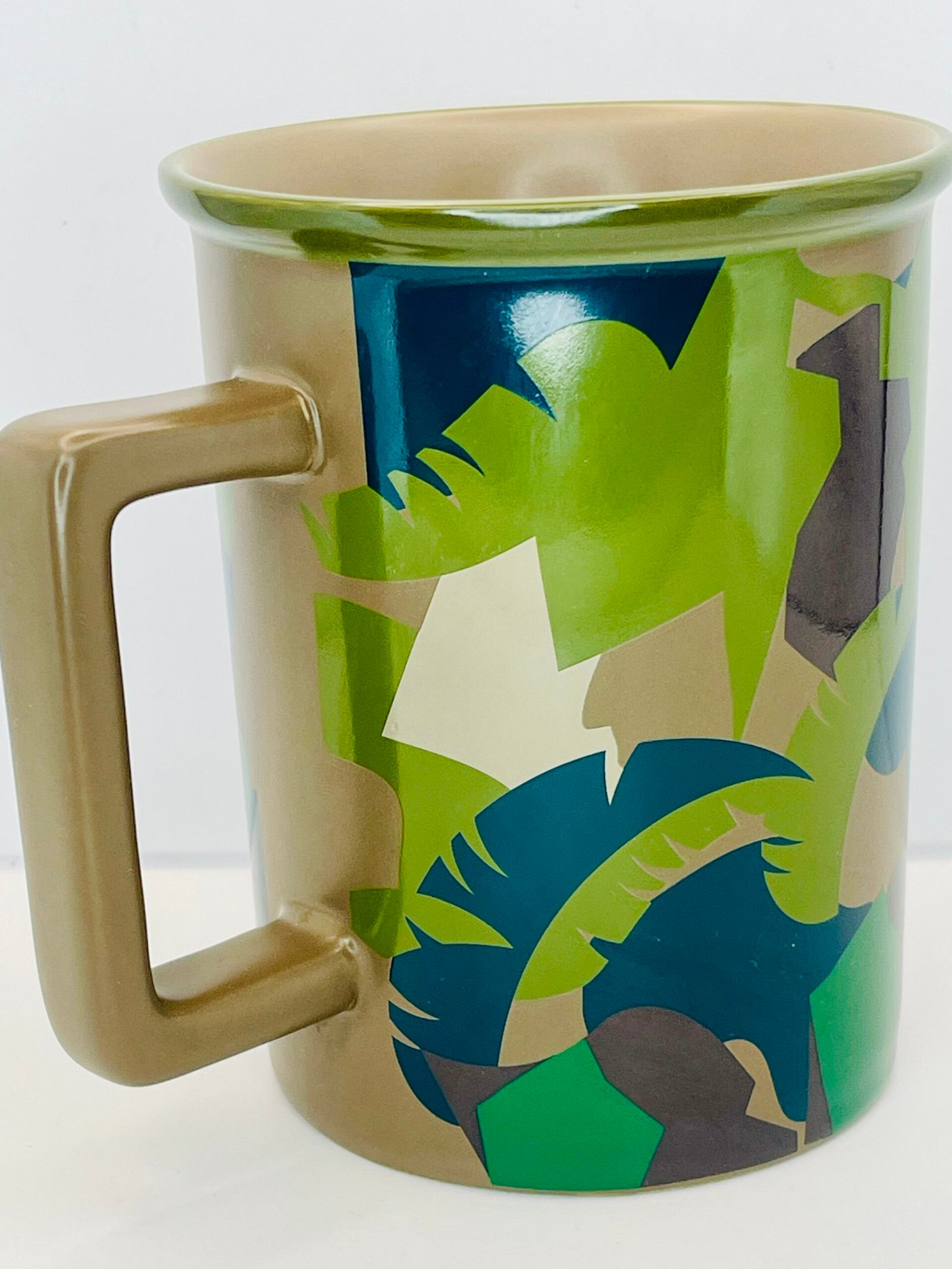 Starbucks 16oz green and brown ceramic mug