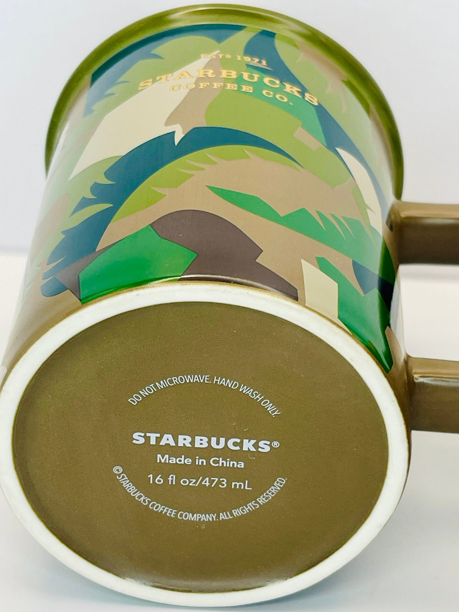Starbucks 2019 camo mug with logo