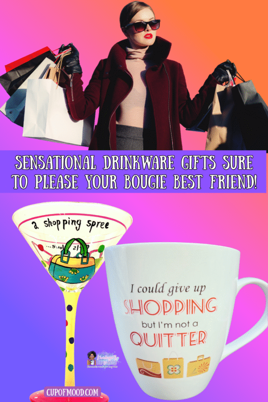 Extra large funny shopping-themed coffee mug for shopaholics