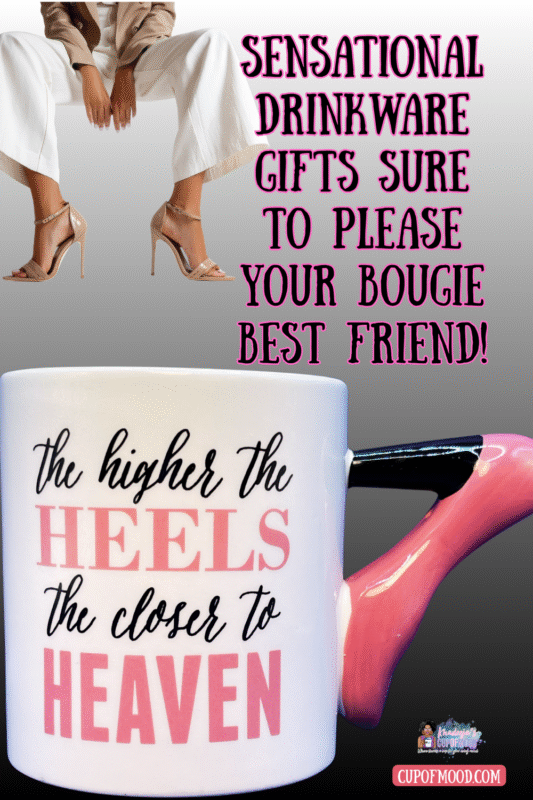 Clay Art 3D high heel shoe handle mug with fashion saying