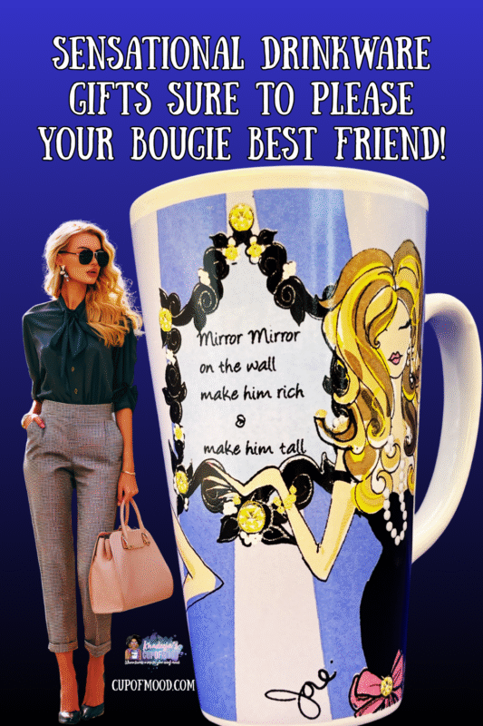 Delish Mirror Mirror latte mug with sassy fashion quote
