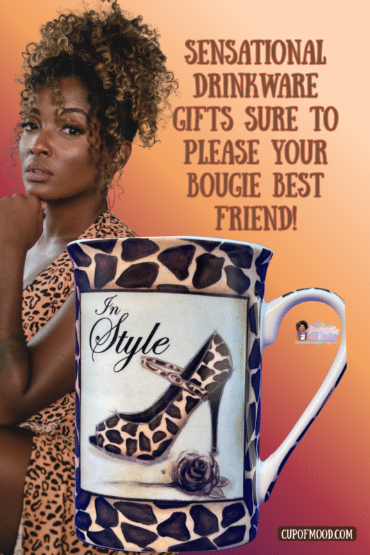 Kent Pottery leopard print high heel shoe coffee mug