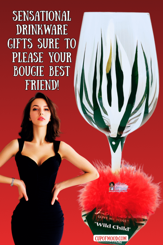 Lolita hand-painted Wild Child zebra wine glass