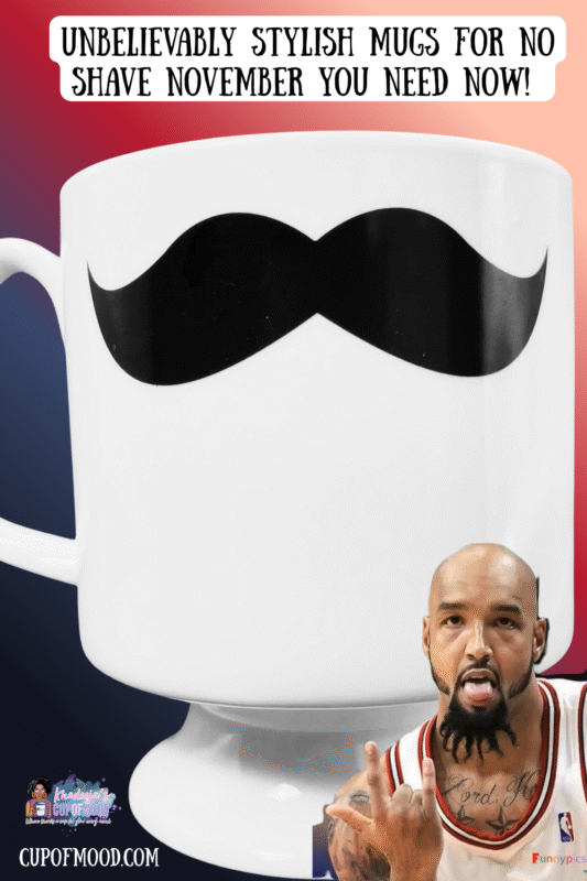 Mustache Pedestal Coffee Mug for men – vintage style No Shave November drinkware