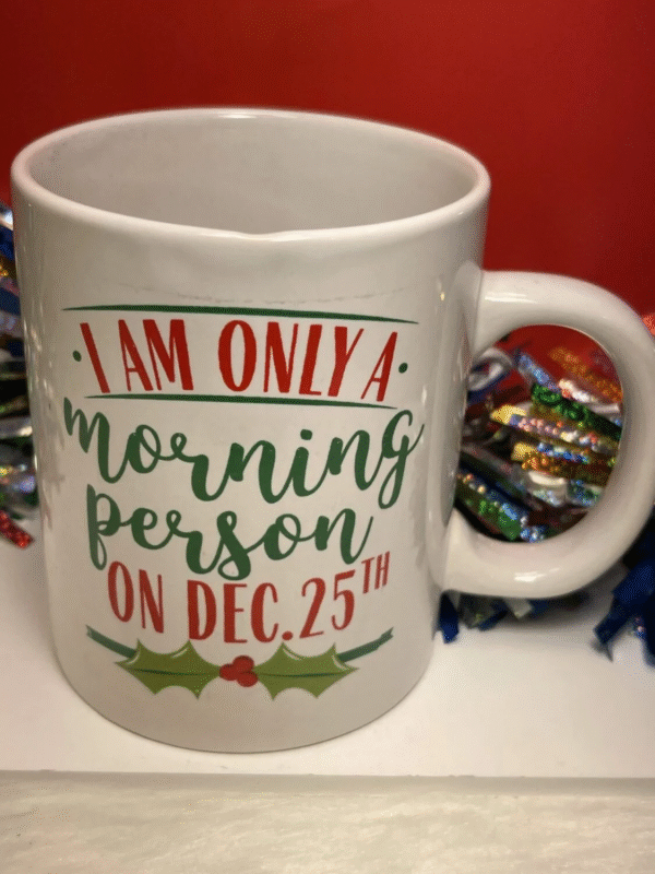 This funny Only A Morning Person Mug is the perfect #cupofmood for the Scrooge in your life. It’s the perfect bah humbug Christmas #cupofmood.