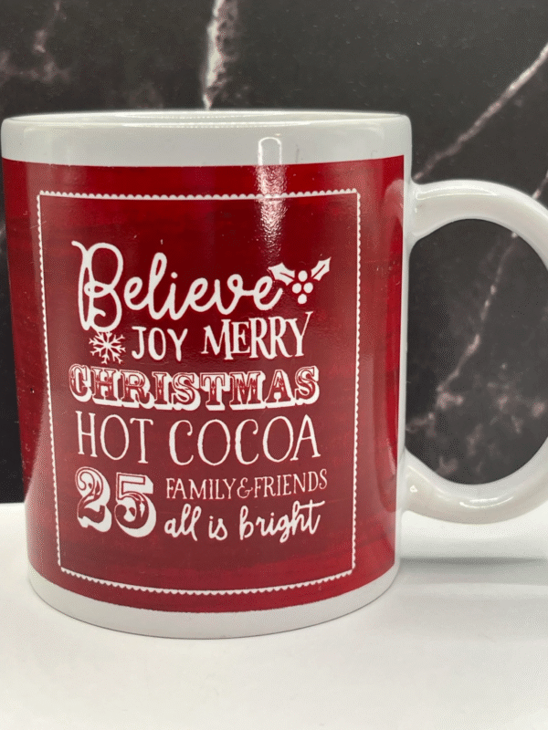 Wrap Your Hands Around Holiday Cheer with the Red Christmas Hot Cocoa Mug! It’s the perfect #cupofmood to celebrate the season in style.