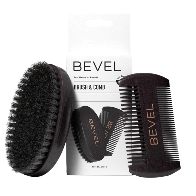 Made with 100% Pearwood and boar Bristles, this Dual-sided pearwood brush and comb combo is designed to retain moisture and reduce breakage in hair and beards.