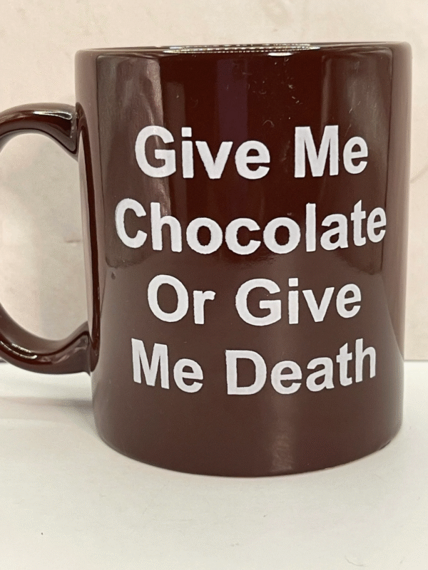 The Give Chocolate Or Death Mug is a true declaration of your devotion to the world’s favorite treat. It’s the perfect #cupofmood for chocolate lovers!