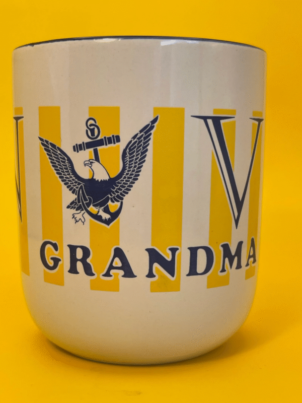Show your love and admiration for the special Navy Grandma in your life with the striking Navy Grandma Blue Mug! It’s the perfect #cupofmood and pride.