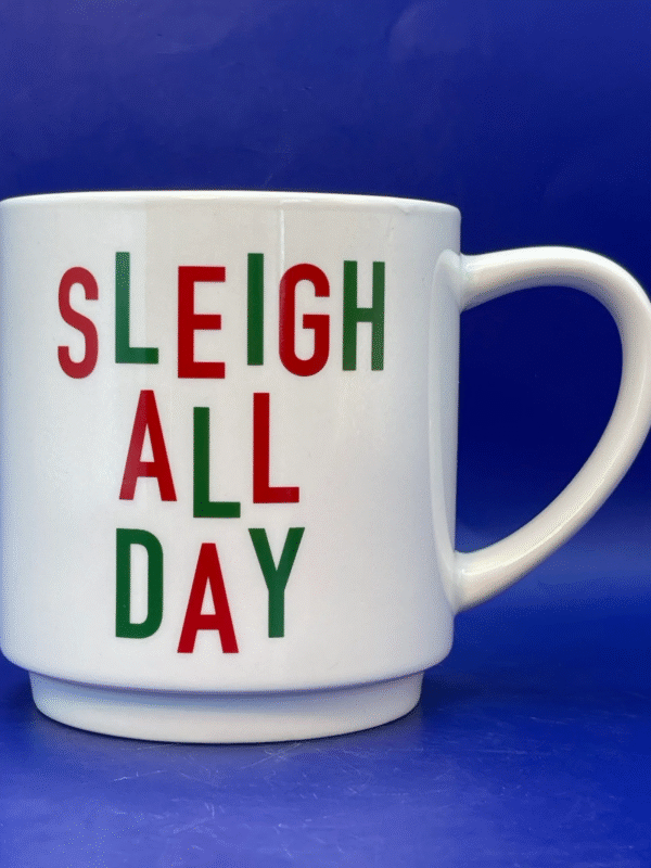 Unleash your holiday spirit with the Sleigh All Day Mug.  It’s the perfect #cupofmood an absolute essential to add a dash of humor and festive flair.