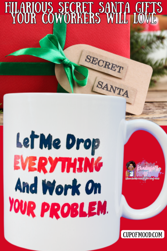 Unleash the wit in your workplace with this white ceramic our Drop Everything Mug. 