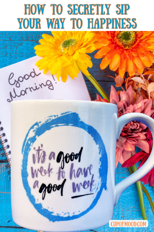 This white ceramic Good Week Mug is adorned with the empowering message, “It’s a good week to have a good week,”. It’s written in playful purple letters.