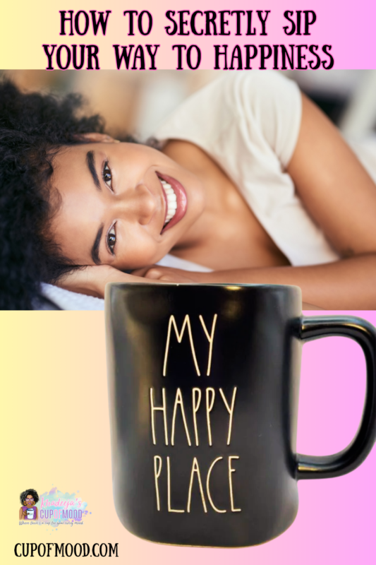 The Rae Dunn My Happy Place Black Mug is the perfect #cupofmood to make every sip feel like home.