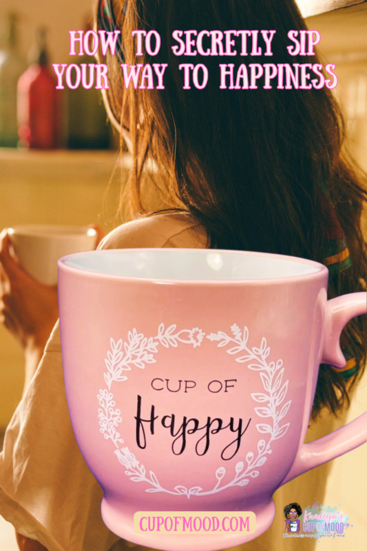 Elevate your sipping experience with this 12 ounce Pink Cup Happy Mug.