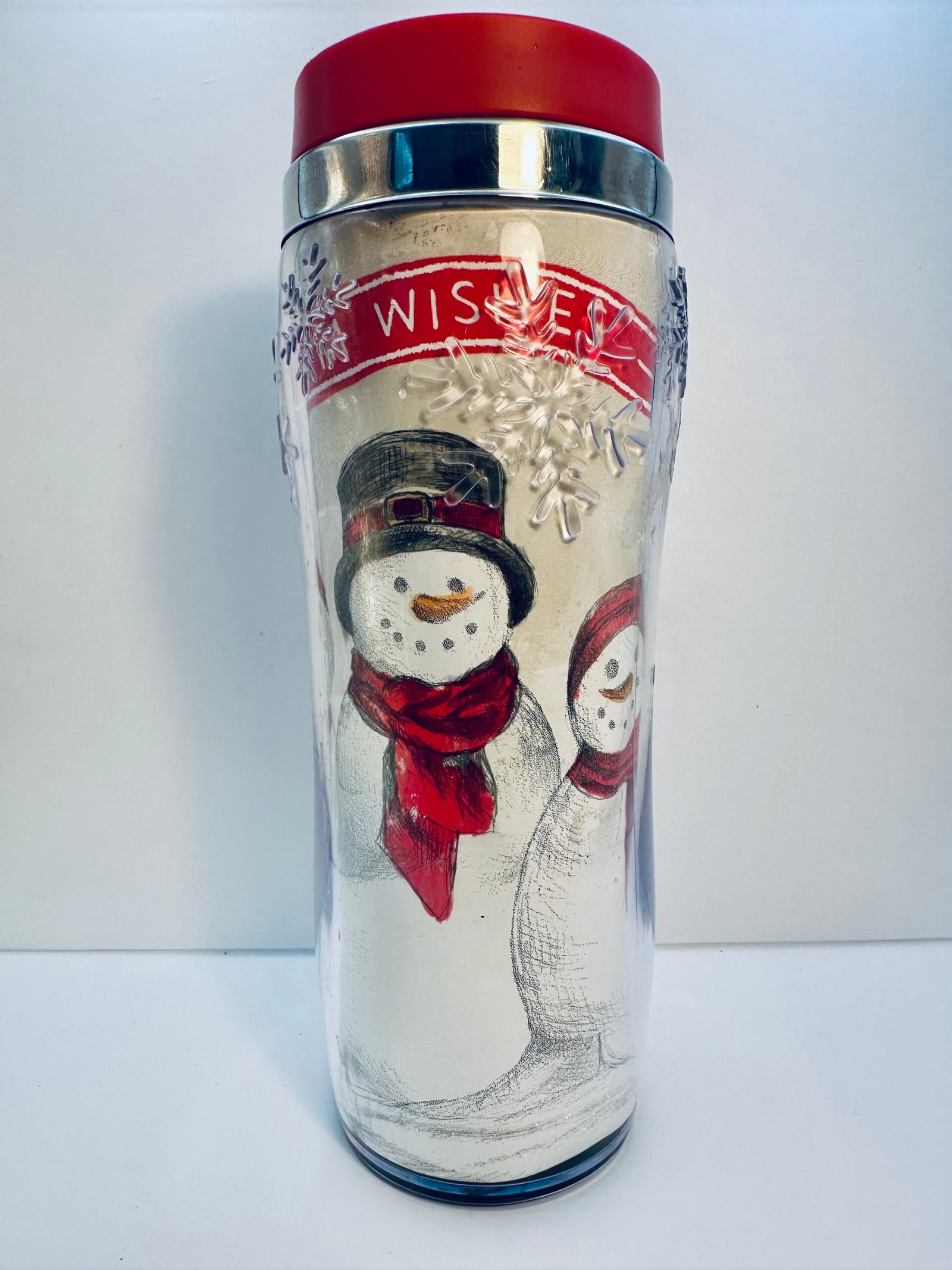 Warm Wishes snowman insulated travel mug
