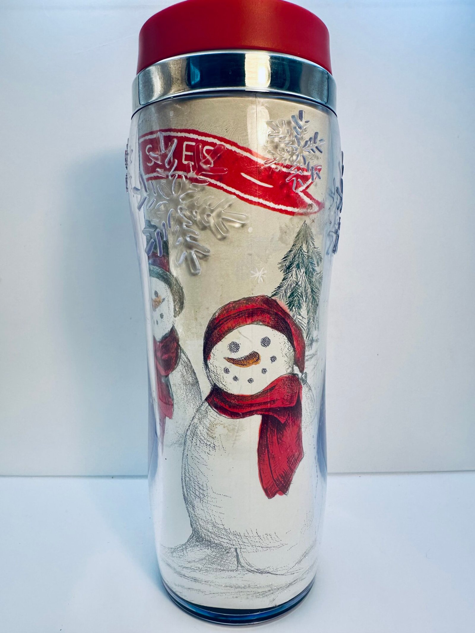 Saint Nicholas Square snowman tumbler with lid
