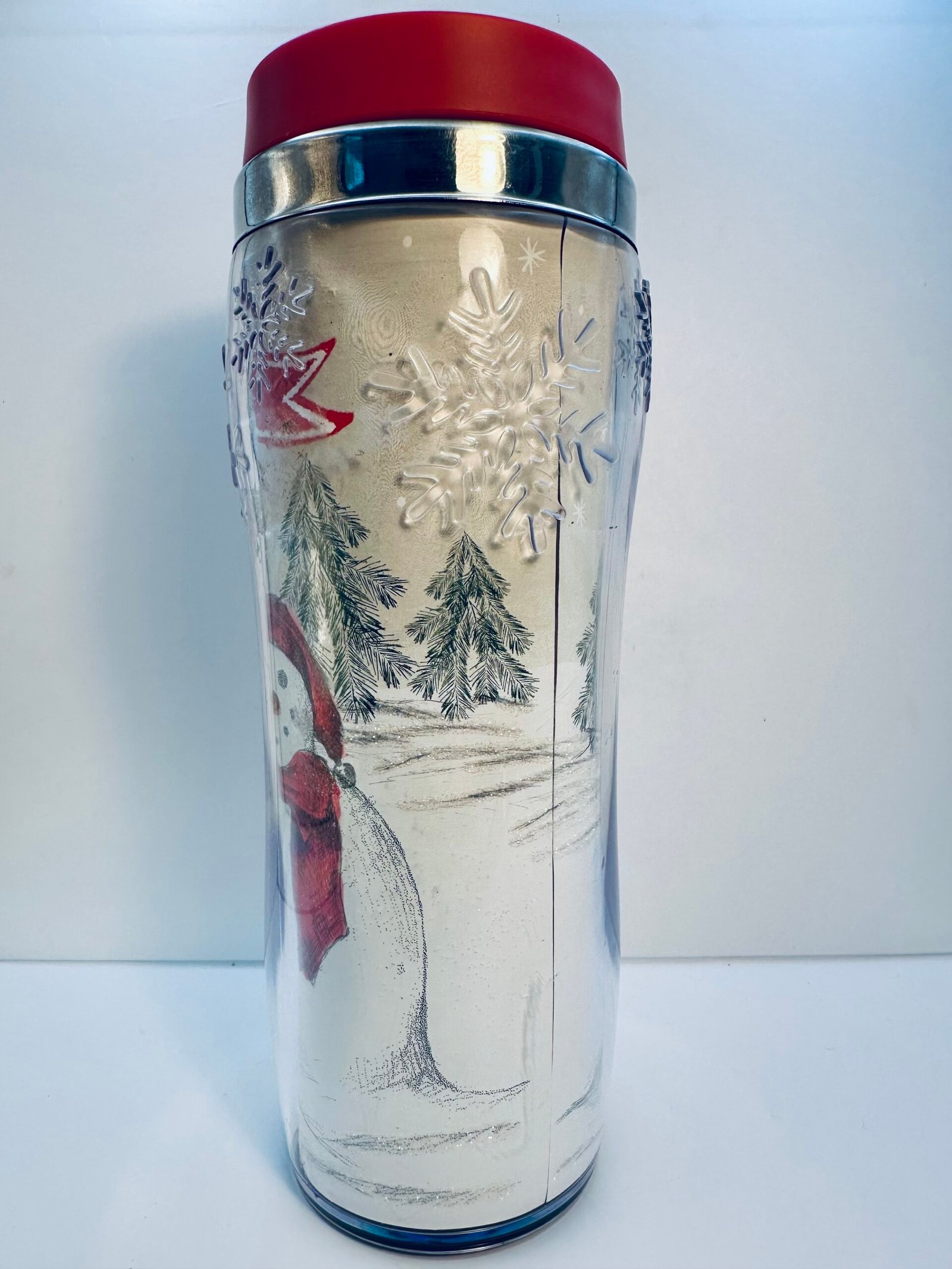 Red slide-lock lid holiday mug