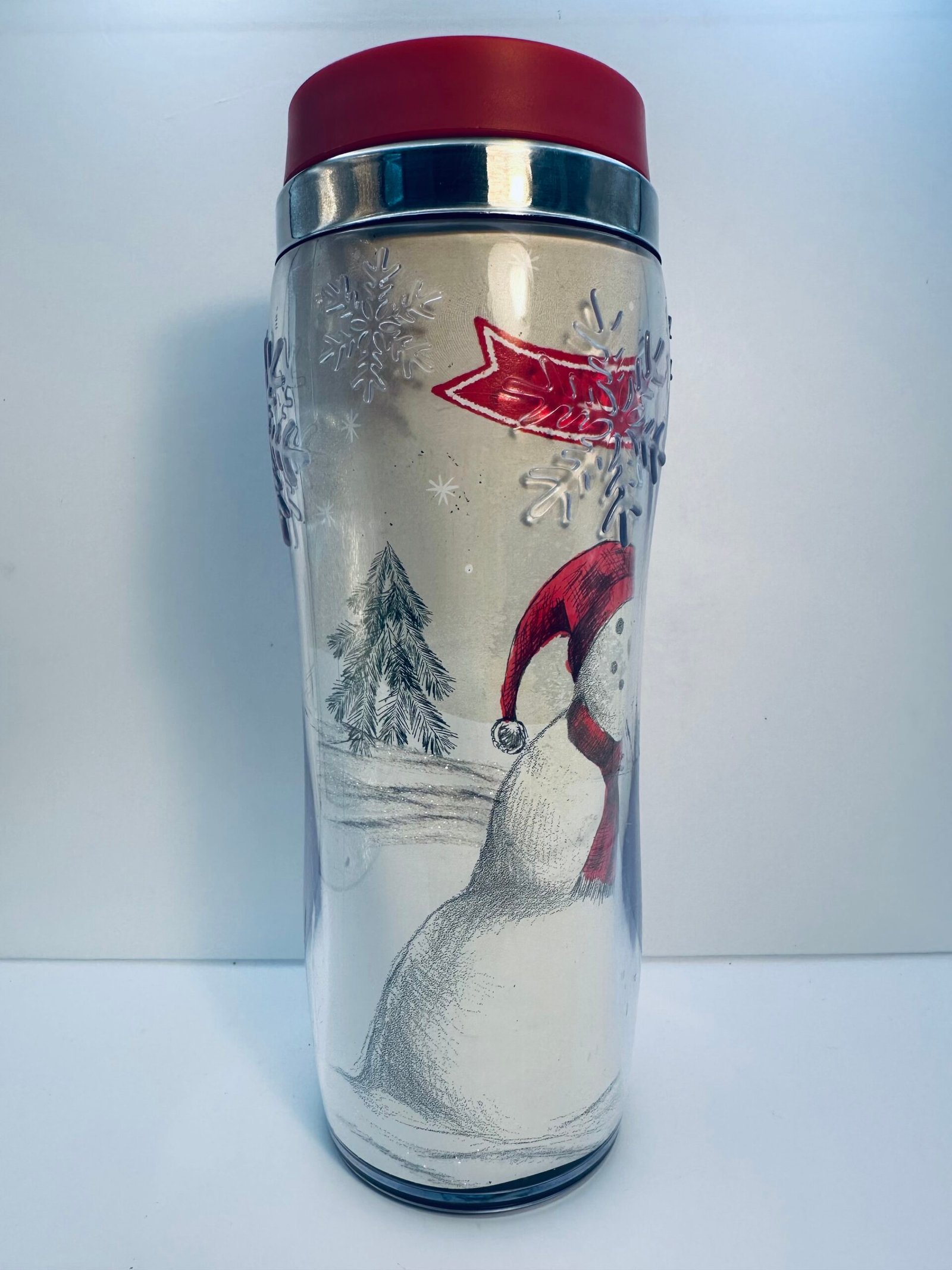 Festive insulated snowman coffee mug