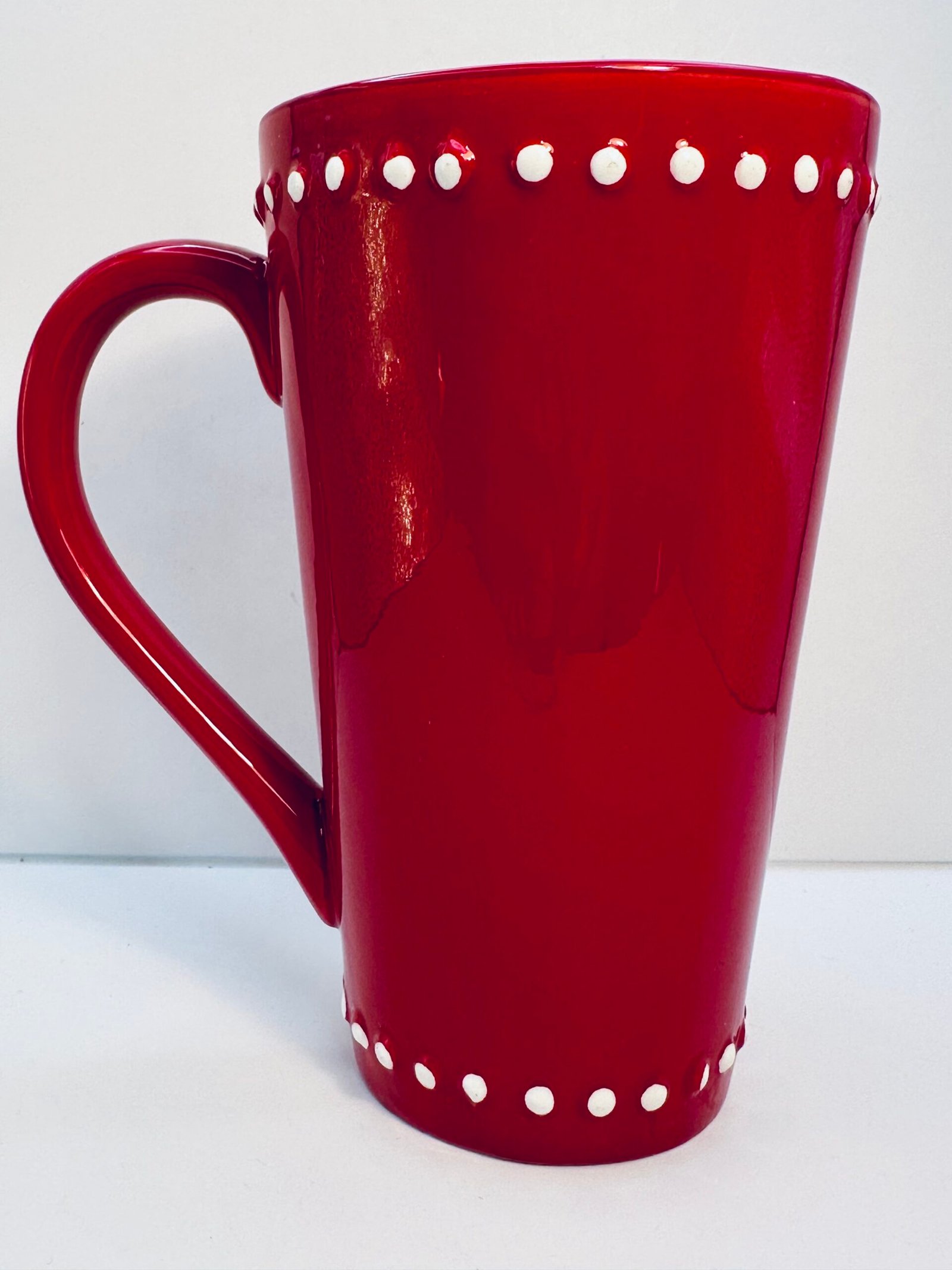 Christmas ceramic snowman mug front view