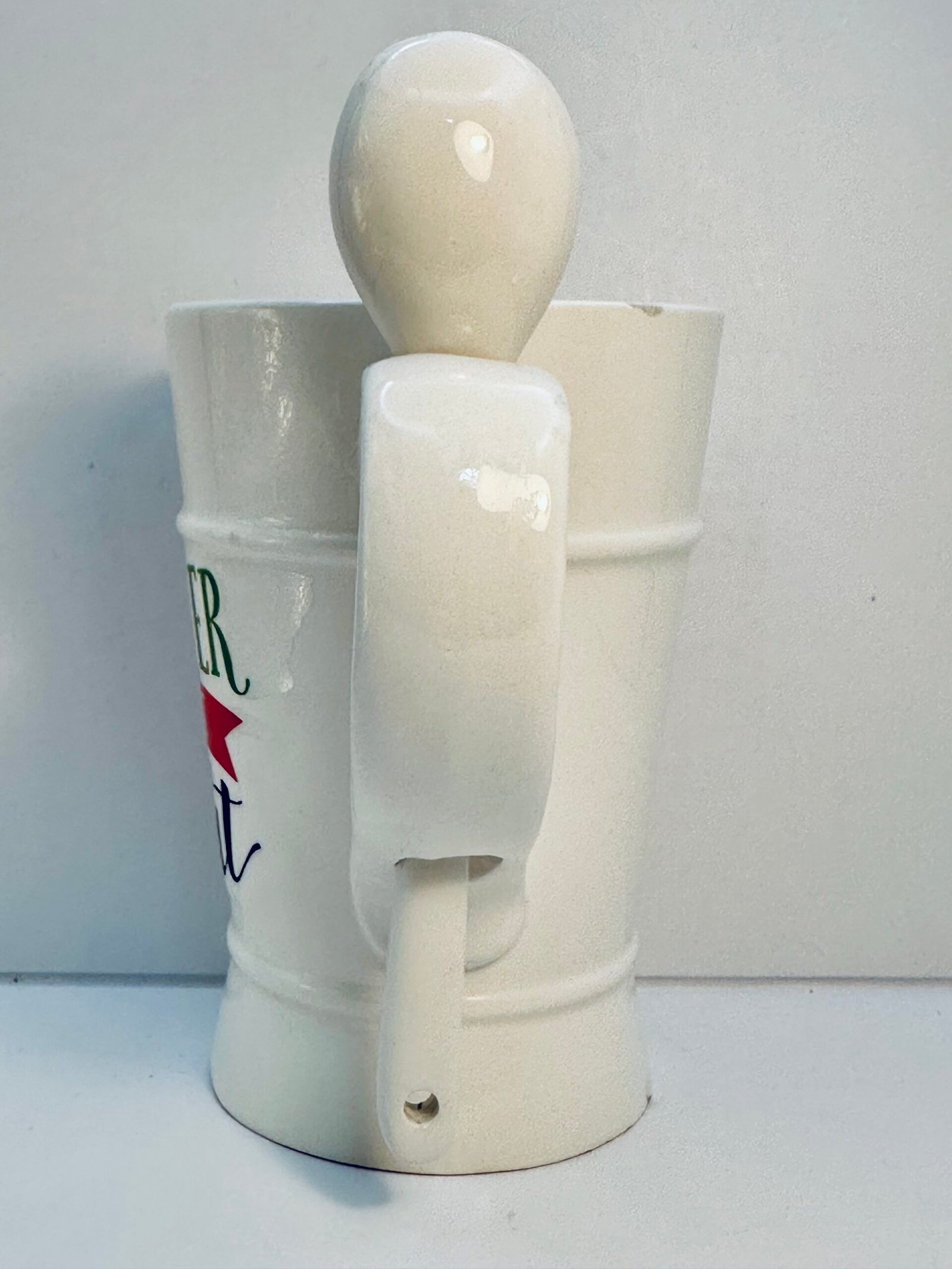 Christmas mug with built-in spoon holder