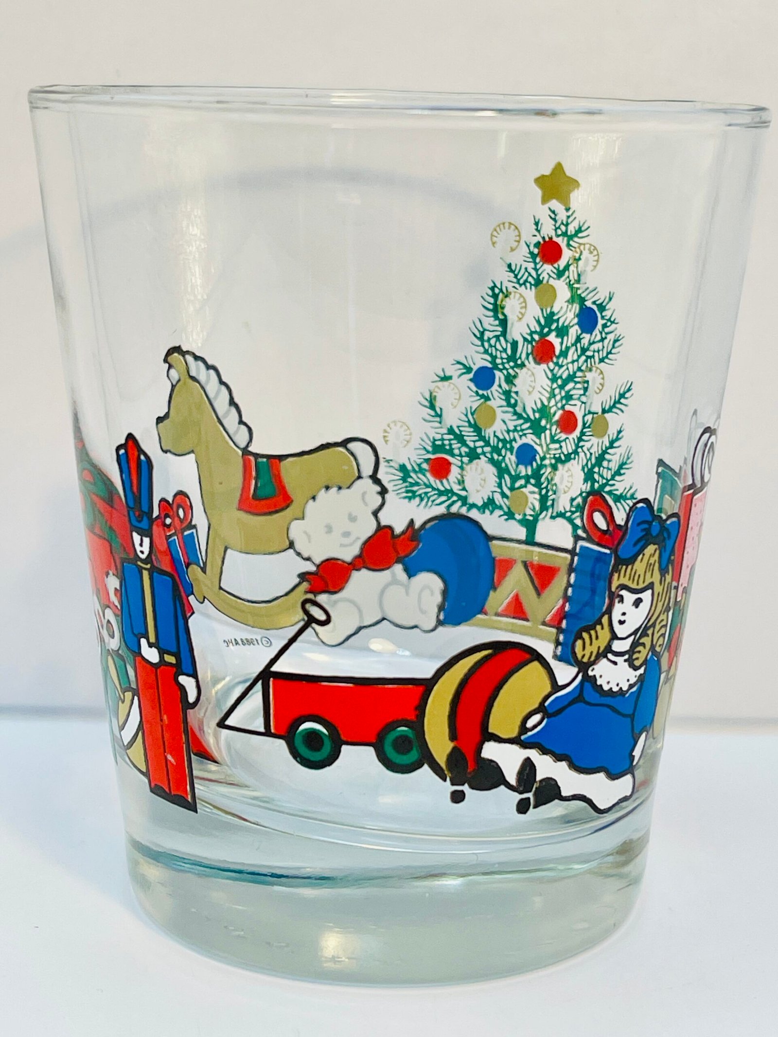 AHC holiday rocks glass with toy scene