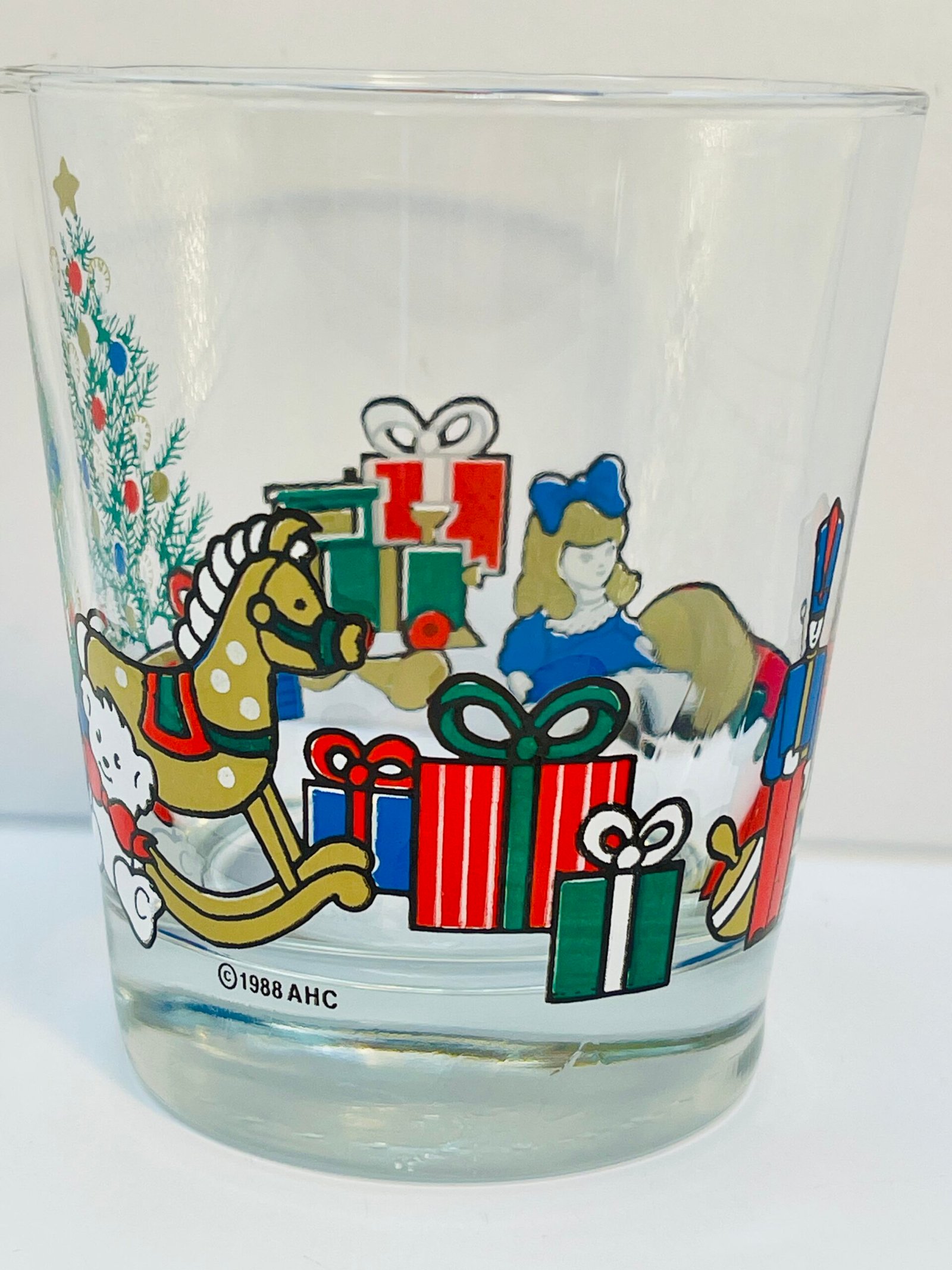 AHC holiday rocks glass with toy scene
