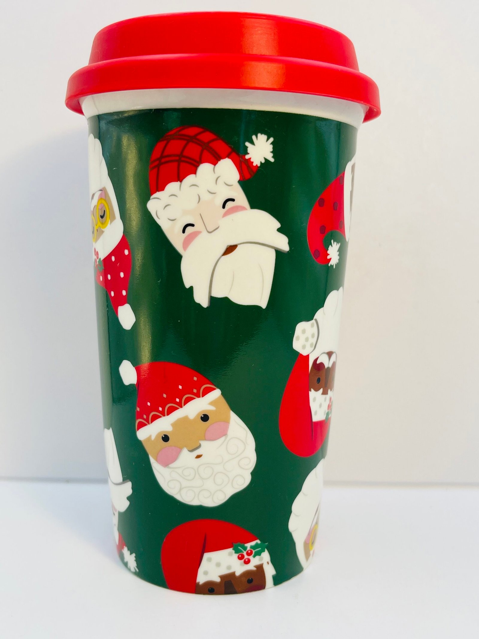Silicone lid holiday coffee mug