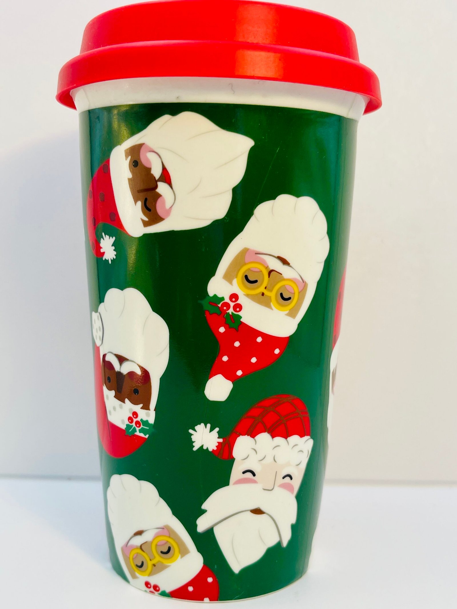 Martha Stewart Christmas Travel Mug front view