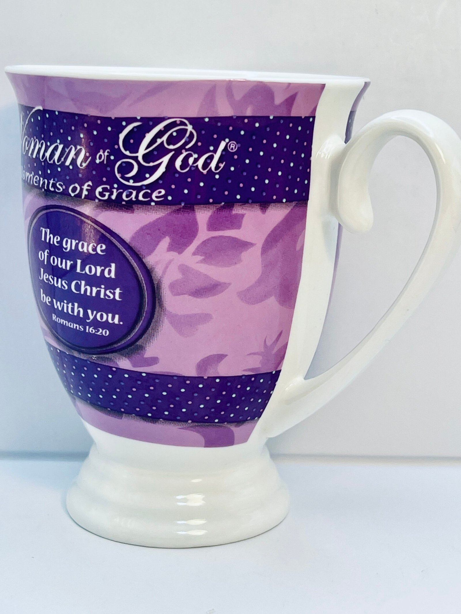 woman of god mug right side floral pattern