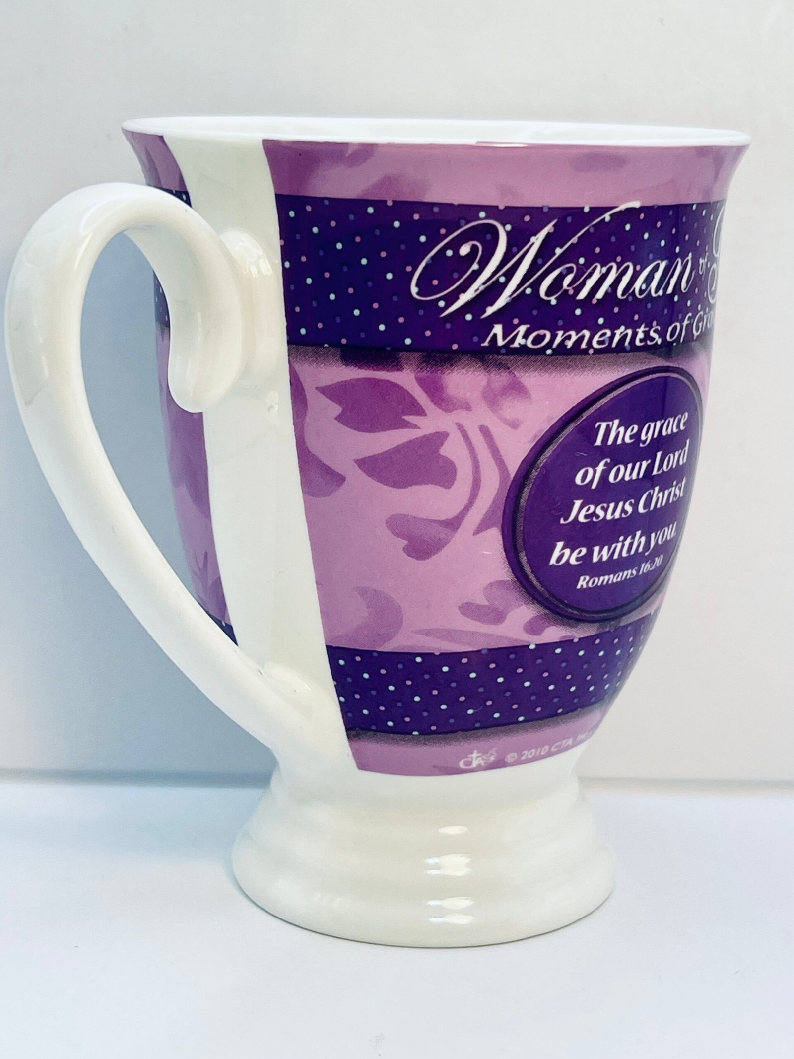 woman of god mug left side floral pattern