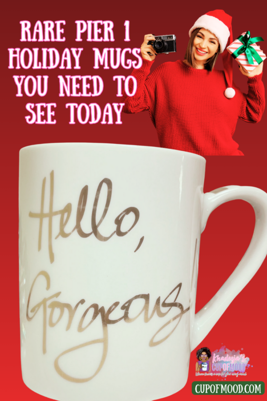 The Pier 1 Hello Gorgeous Gold Coffee Mug is the perfect #cupofmood to start your morning with confidence, style, and just the right amount of sparkle.