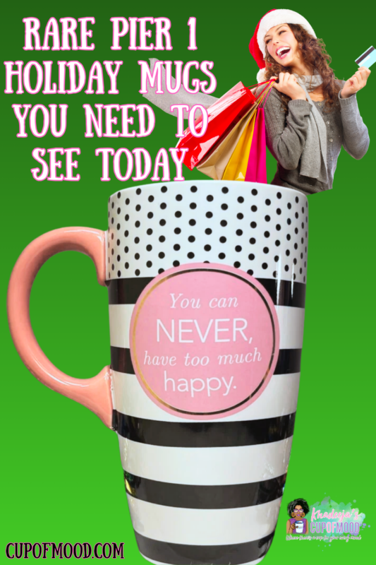 The Pier 1 Too Much Happy Latte Mug is the perfect #cupofmood to describe if joy had a shape. Indeed it would look like this big, bold, and brimming with good vibes.