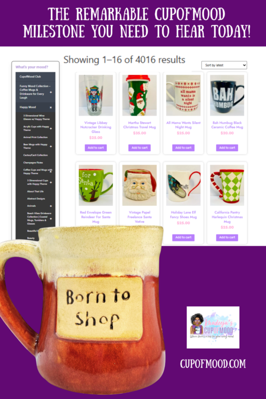 The Born To Shop Jumbo Stoneware Mug is the perfect #cupofmood and ultimate companion for your coffee, tea, or favorite shopping marathon fuel!