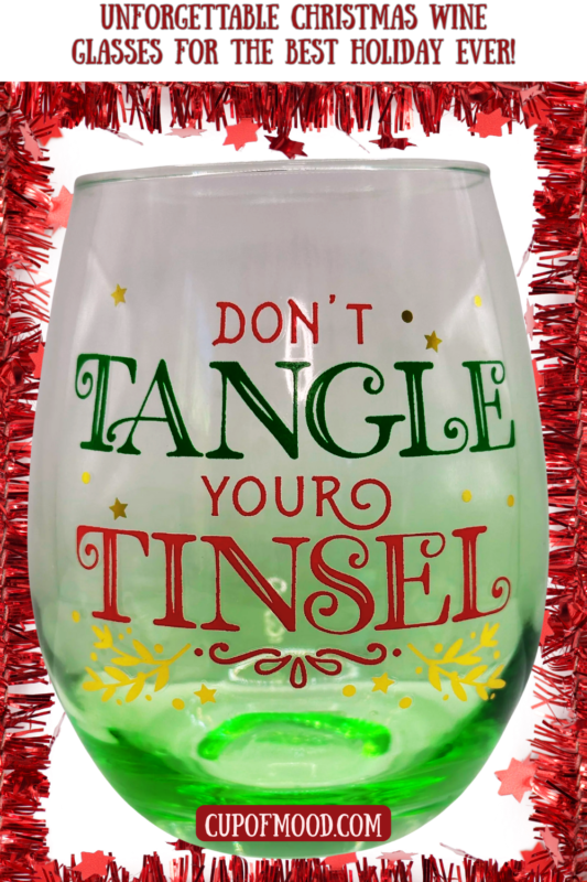 Add a little fun and flair to your holiday sipping with the Tangle Tinsel Stemless Wine Glass! It’s the perfect #cupofmood for a festive holiday season.