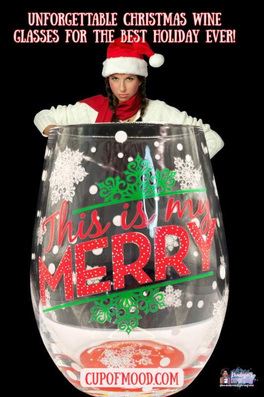 Get into the holiday spirit with the My Merry Stemless Wine Glass! It’s the perfect #cupofmood to embrace the season with a little extra cheer!