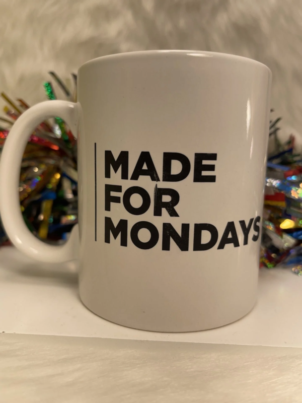 This Made For Mondays Mug is the perfect #cupofmood to start your week off great! You’ll love this white ceramic mug with inspirational Monday saying.